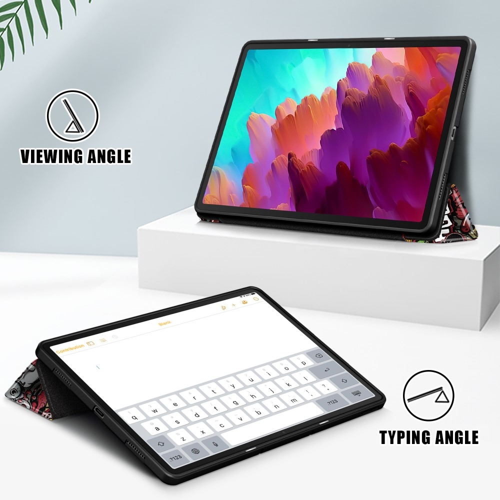 Patte intelligens záró tok Lenovo Tab P12 táblagéphez - graffiti