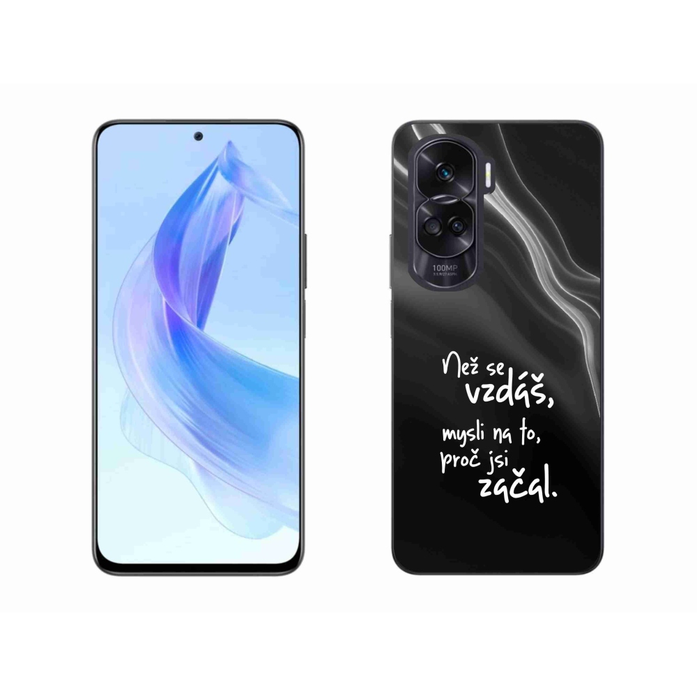 Zselés borítás mmCase a Honor 90 Lite készülékhez - idézet 2 fekete háttér