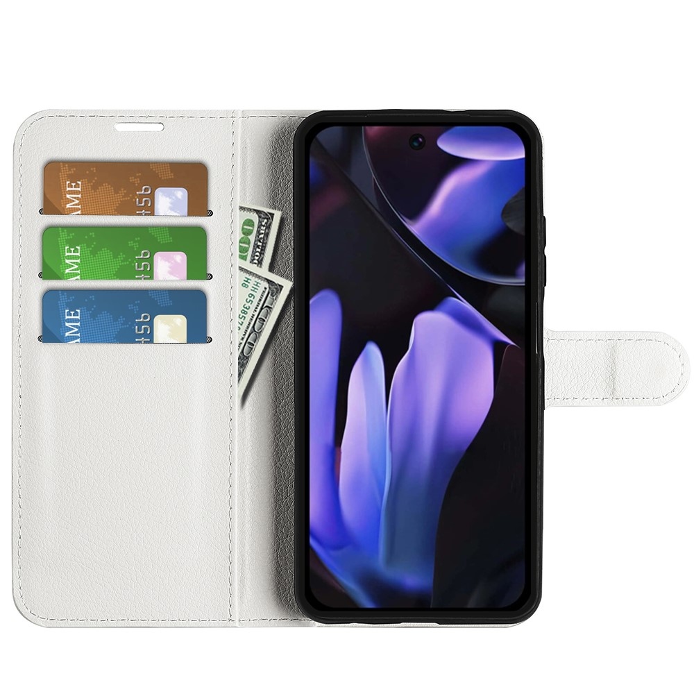 Litchi könyv tok a Google Pixel 9a készülékhez - fehér