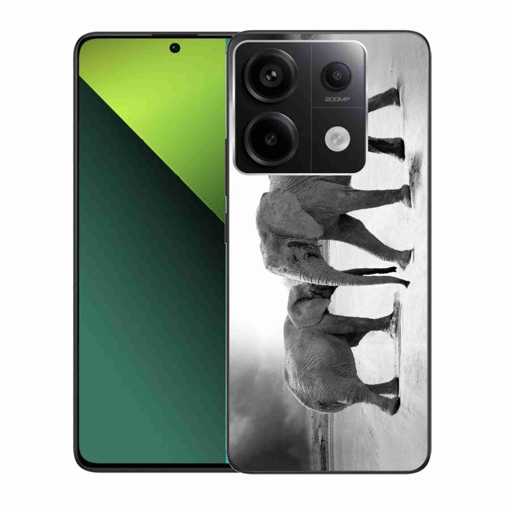 Gél borítás mmCase a Xiaomi Redmi Note 13 Pro 5G/Poco X6 5G számára - fekete és fehér elefántok