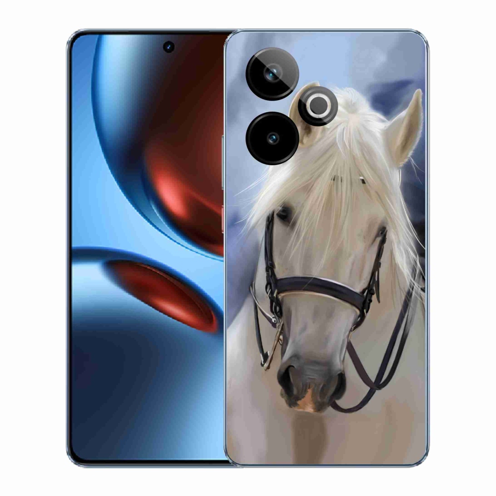 Rugalmas zselés tok mmCase képpel a Realme GT 7 5G/GT 7T 5G számára - fehér ló