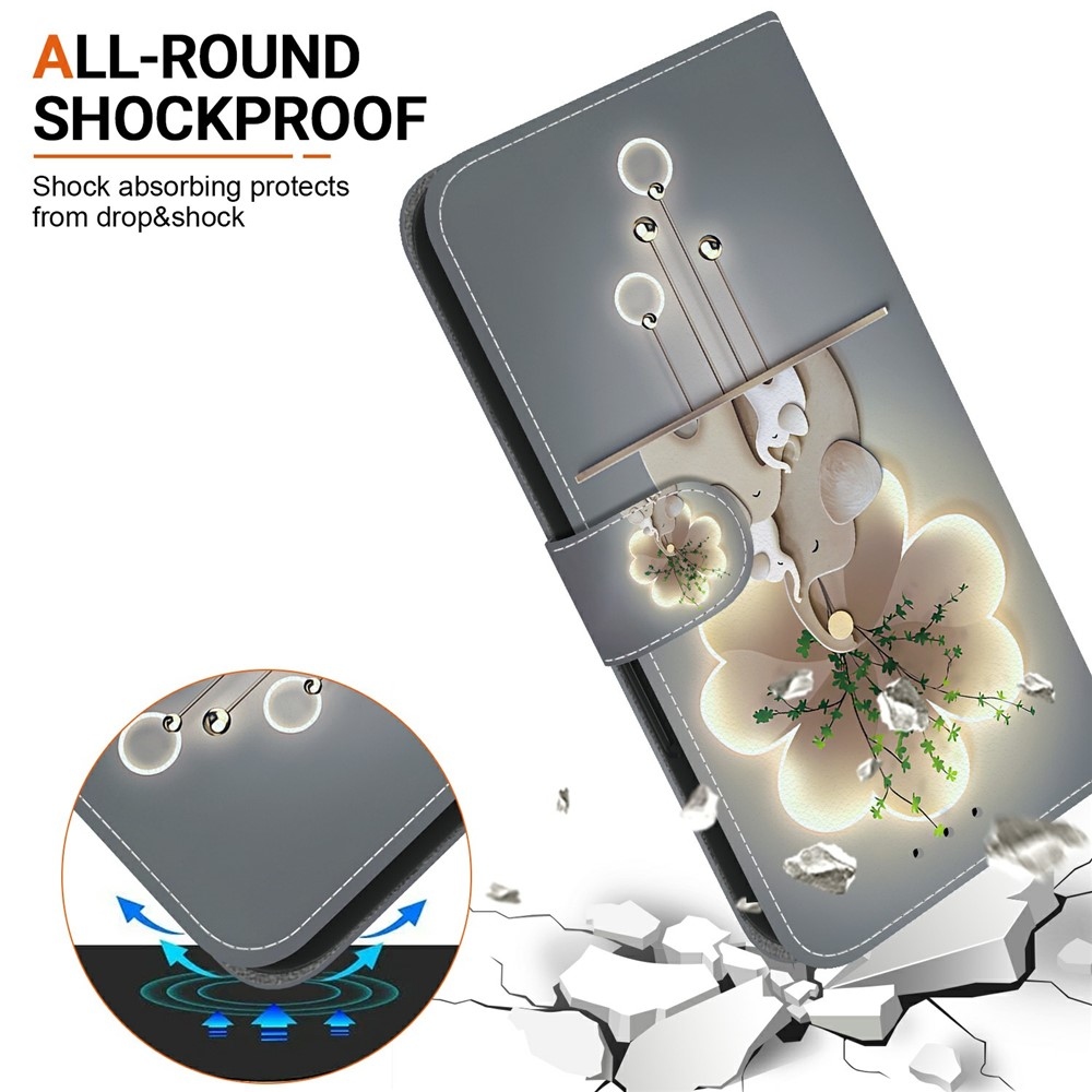 Sokoldalú könyvtáska Xiaomi 15T-hez - elefántok