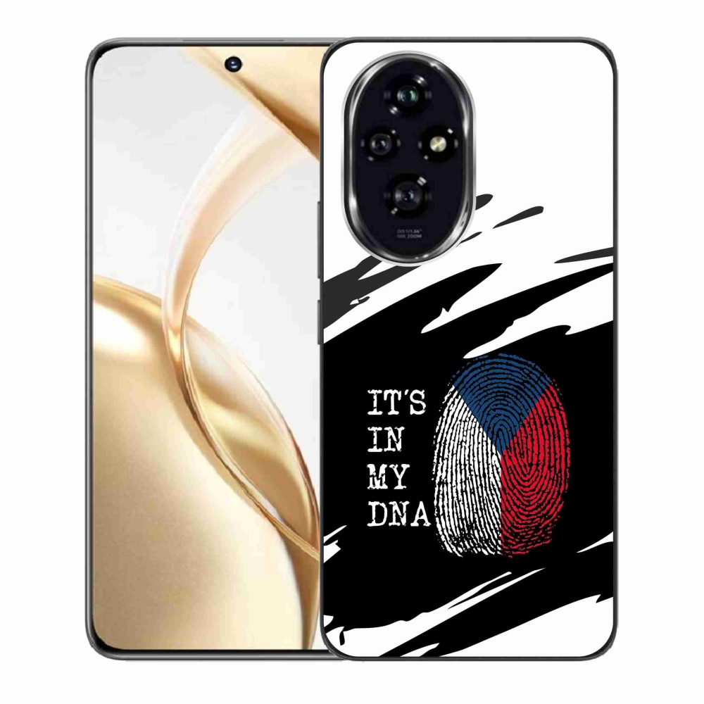 Zselés borító mmCase a Honor 200 5G számára - zászlós ujjlenyomat fekete és fehér háttérrel