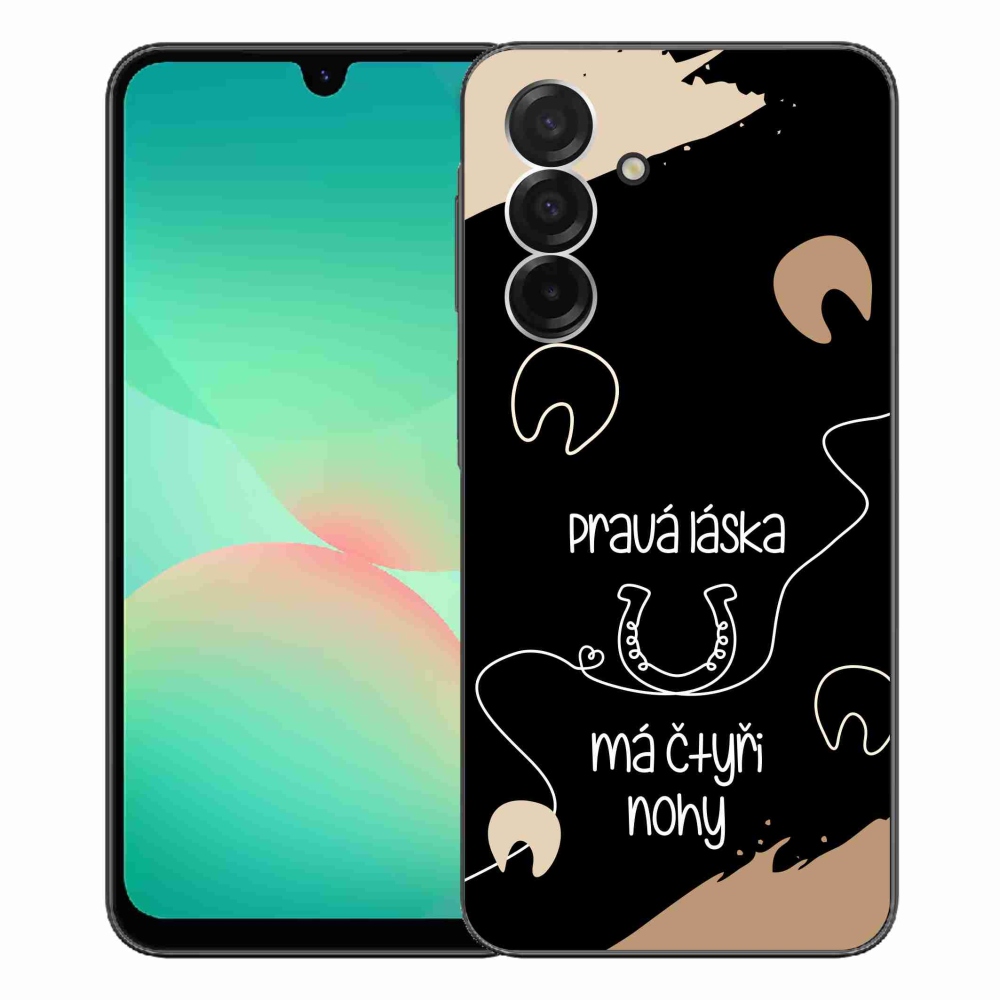 Gél borítás mmCase Samsung Galaxy A26 5G - ló motívum fekete háttérrel