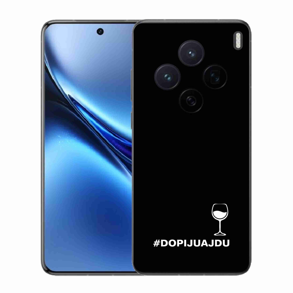 Gél borító mmCase a Vivo X200 5G készülékhez - bor motívum fekete alapon