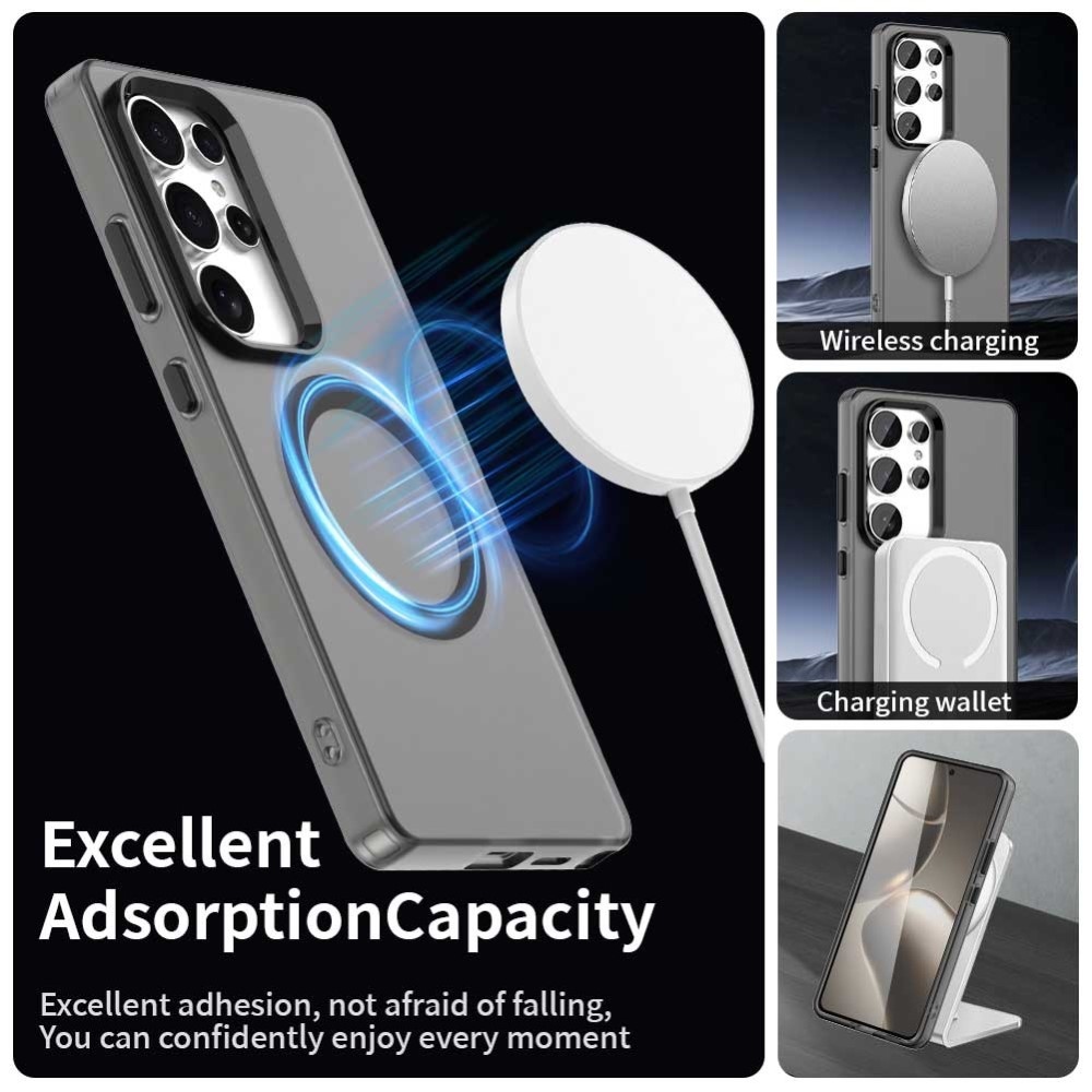 Candy zselés tok MagSafe-val a Samsung Galaxy S25 Ultra készülékre - fekete