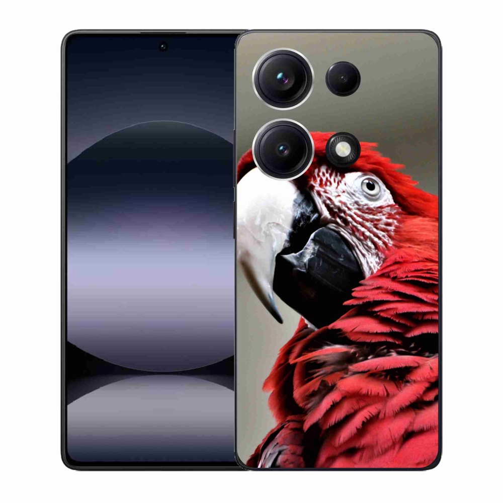Gél borítás mmCase a Xiaomi Redmi Note 14S-hez - papagáj ara piros