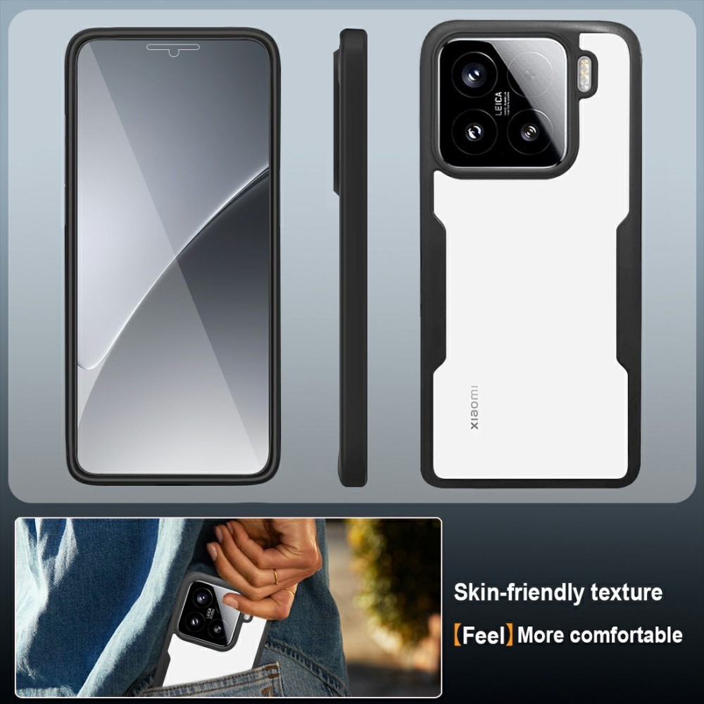 Akril zselés tok keretben képernyővédővel Xiaomi 15 - fekete