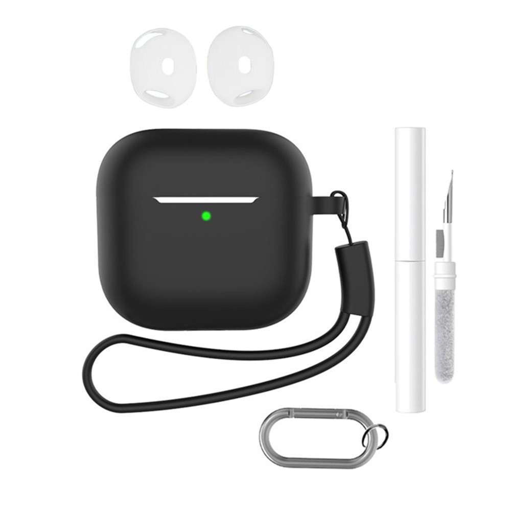 Apple AirPods 4 szilikon tok tisztító készlettel - fekete