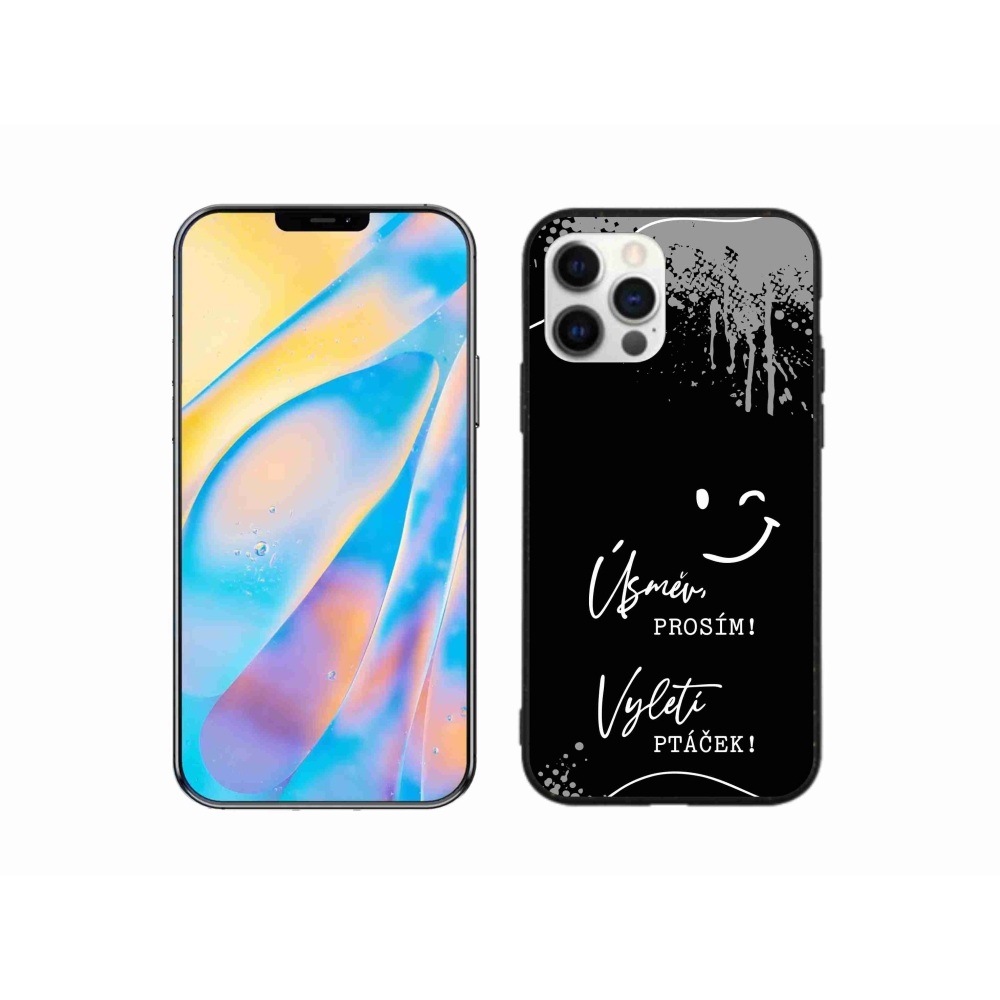 Gél borítás mmCase iPhone 12 készülékhez - vicces szöveg 4 fekete háttér