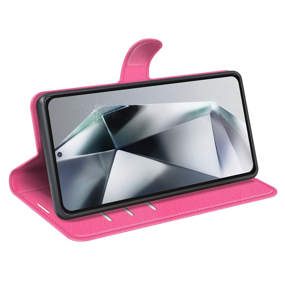 Litchi könyv tok Samsung Galaxy S25 Ultra készülékhez - rózsaszínű