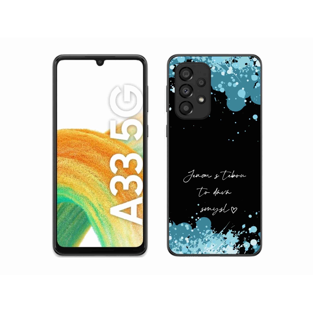 Gél borító mmCase Samsung Galaxy A33 5G - szerelmes szöveg fekete háttérrel