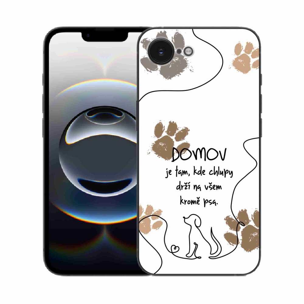 Gél borítás mmCase iPhone 16e készülékhez - kutya motívum fehér háttérrel