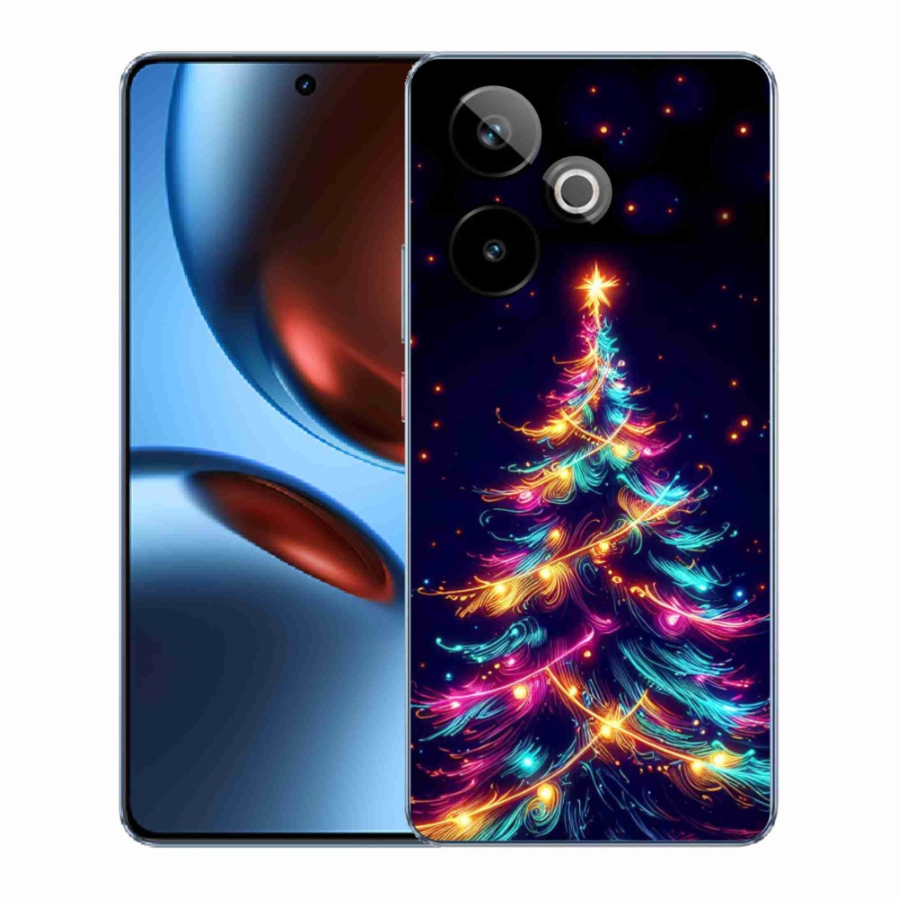 Rugalmas zselés tok mmCase képpel a Realme GT 7 5G/GT 7T 5G - neon karácsonyfa számára