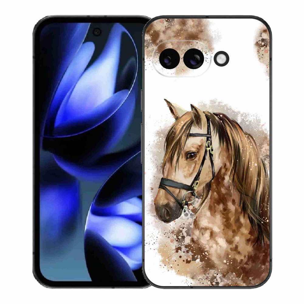 Gél borítás mmCase a Google Pixel 9a számára - barna rajzfilm ló