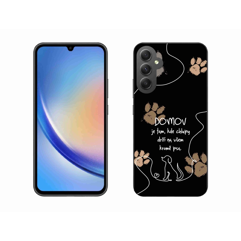 Gél borítás mmCase Samsung Galaxy A34 5G - kutya motívum fekete háttérrel
