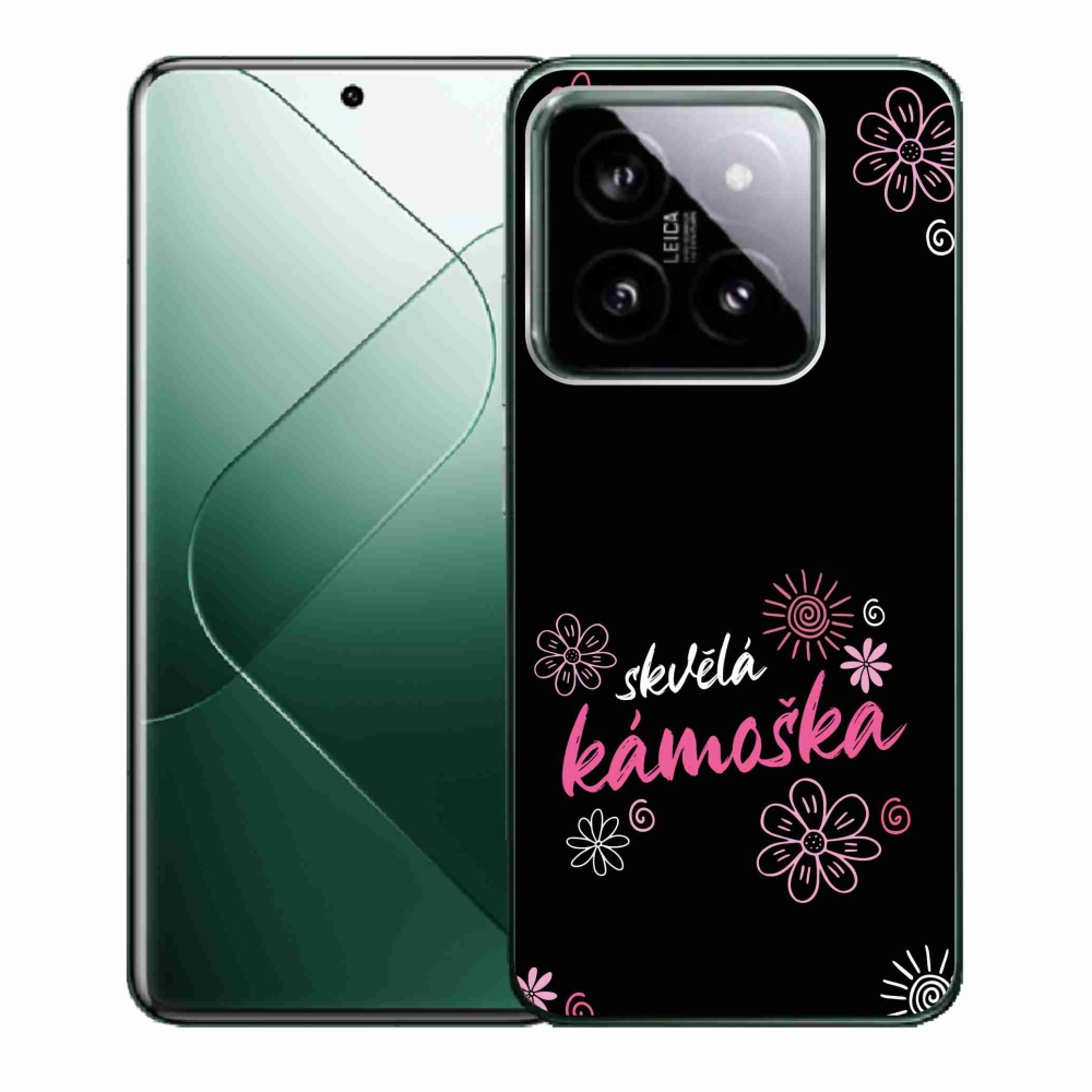 Gél borító mmCase a Xiaomi 14 - nagyszerű barát fekete háttérrel