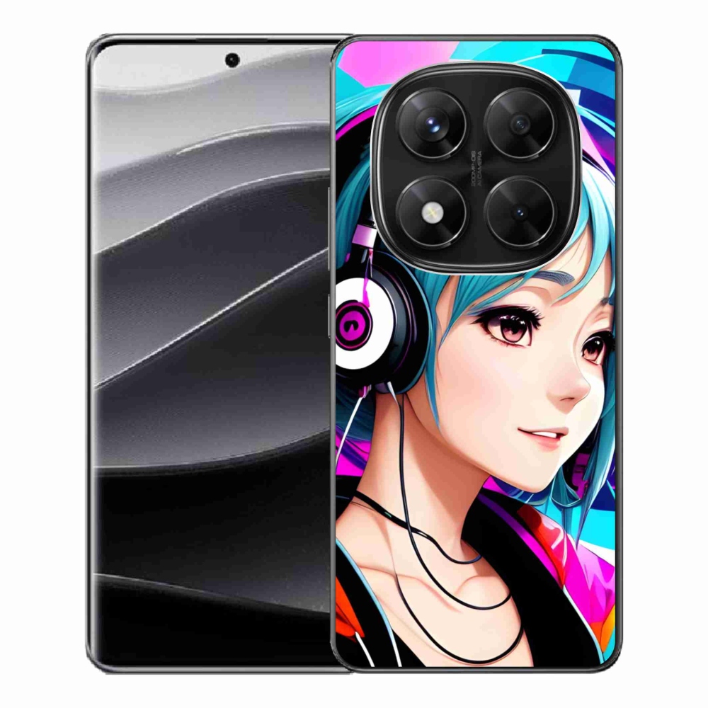 Gél borítás mmCase a Xiaomi Redmi Note 14 Pro 5G/Poco X7 5G - lány fejhallgatóval