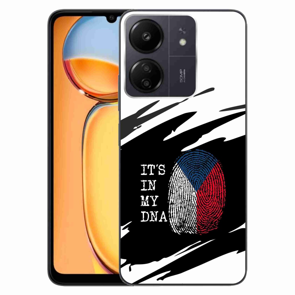 Gél borító mmCase a Xiaomi Poco C65/Redmi 13C - zászlós ujjlenyomat fekete és fehér háttérrel