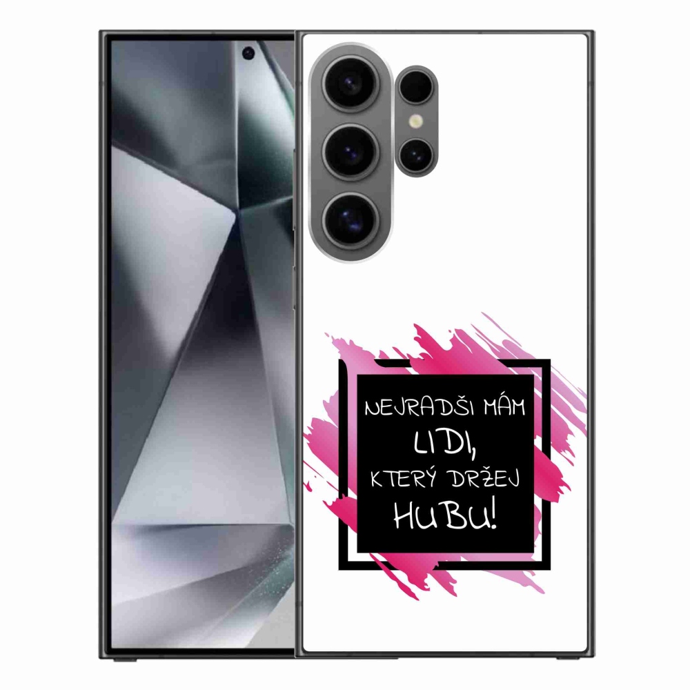 Gél borító mmCase Samsung Galaxy S24 Ultra - vicces szöveg 7 fekete-fehér háttérrel