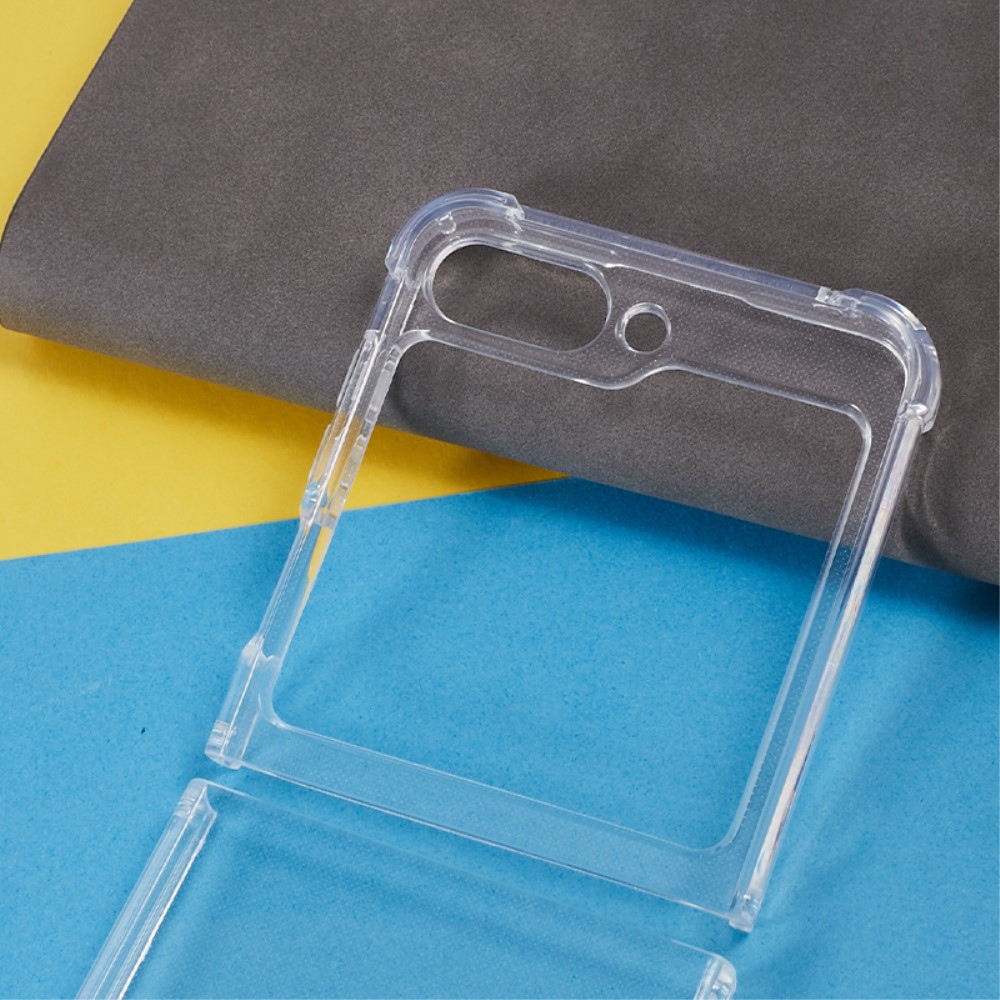 Átlátszó zselés tok megerősített sarkokkal Samsung Galaxy Z Flip5 5G készülékhez - átlátszó