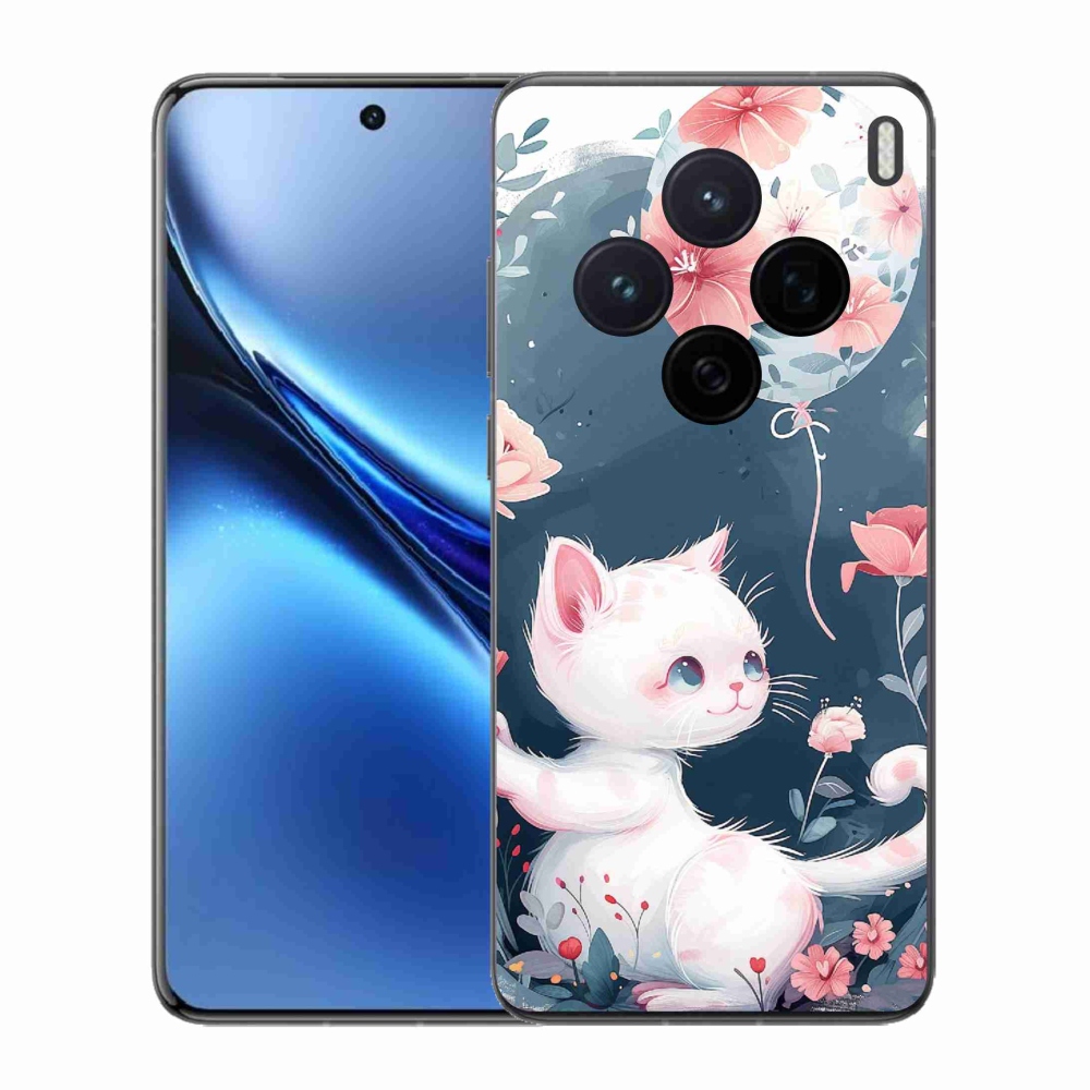 Zselés borítás mmCase a Vivo X200 5G-hez - cica lufival