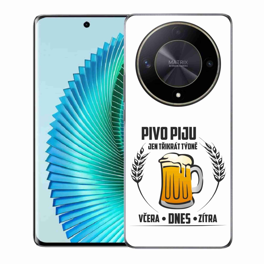 Gél borító mmCase a Honor Magic 6 Lite 5G készülékhez - sör motívum fehér háttérrel