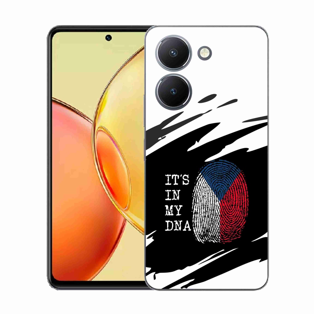 Gél borító mmCase a Vivo Y36 - zászló ujjlenyomat fekete és fehér háttérrel