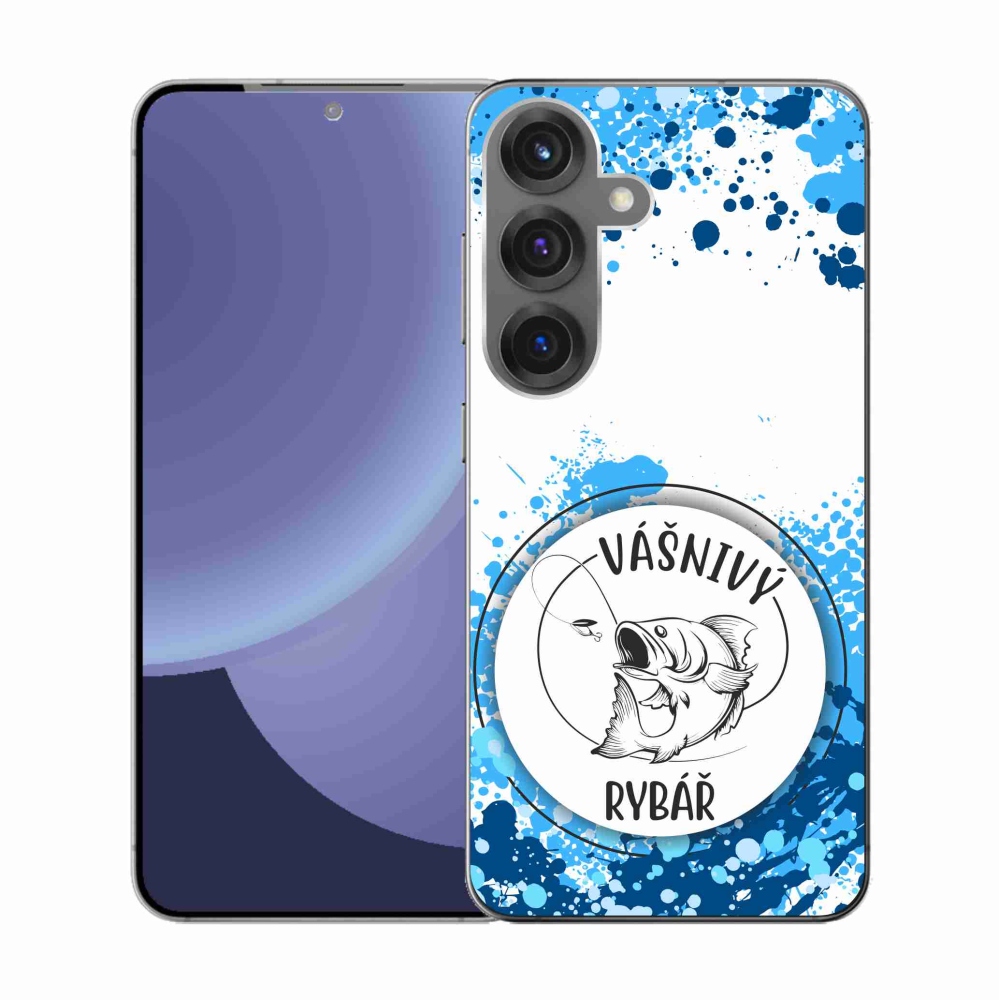 Gél borító mmCase Samsung Galaxy S25 készülékhez - szenvedélyes halász fehér háttérrel