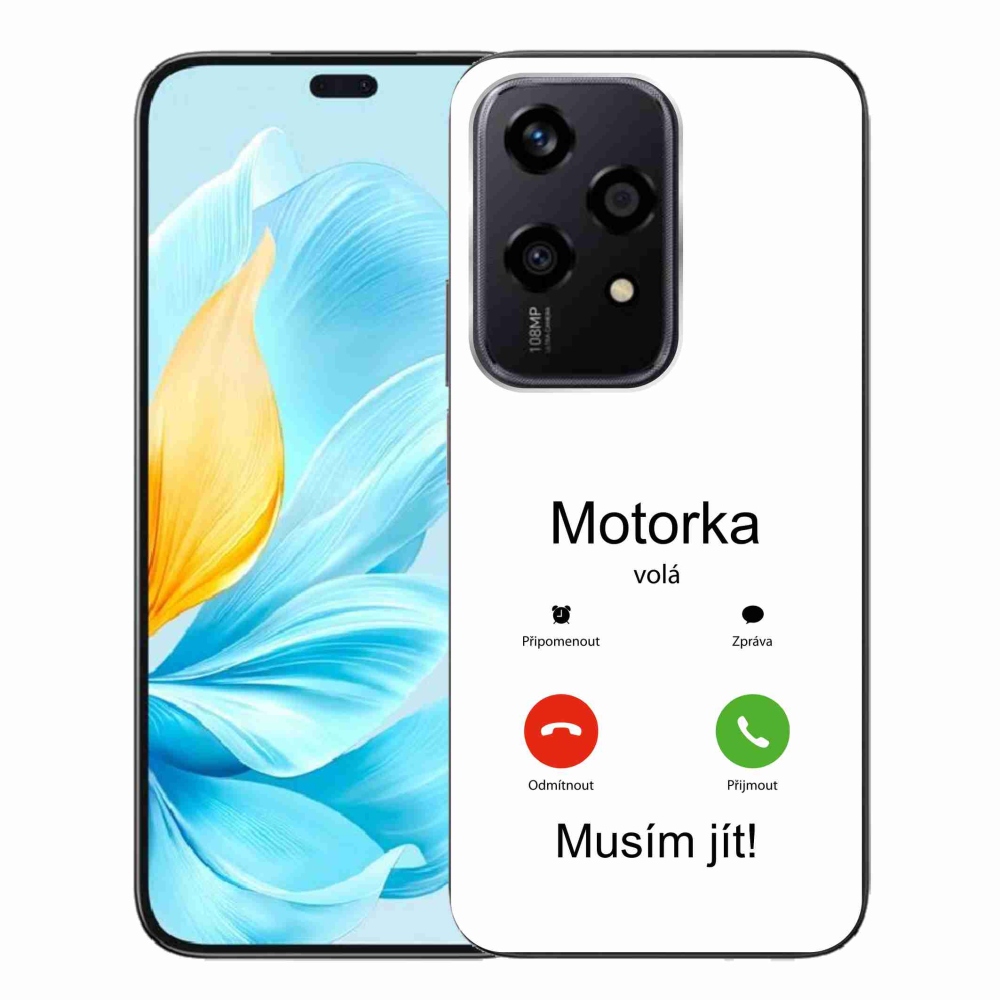 Gél borító mmCase a Honor 200 Lite 5G készülékhez - motoros hívások fehér háttérrel