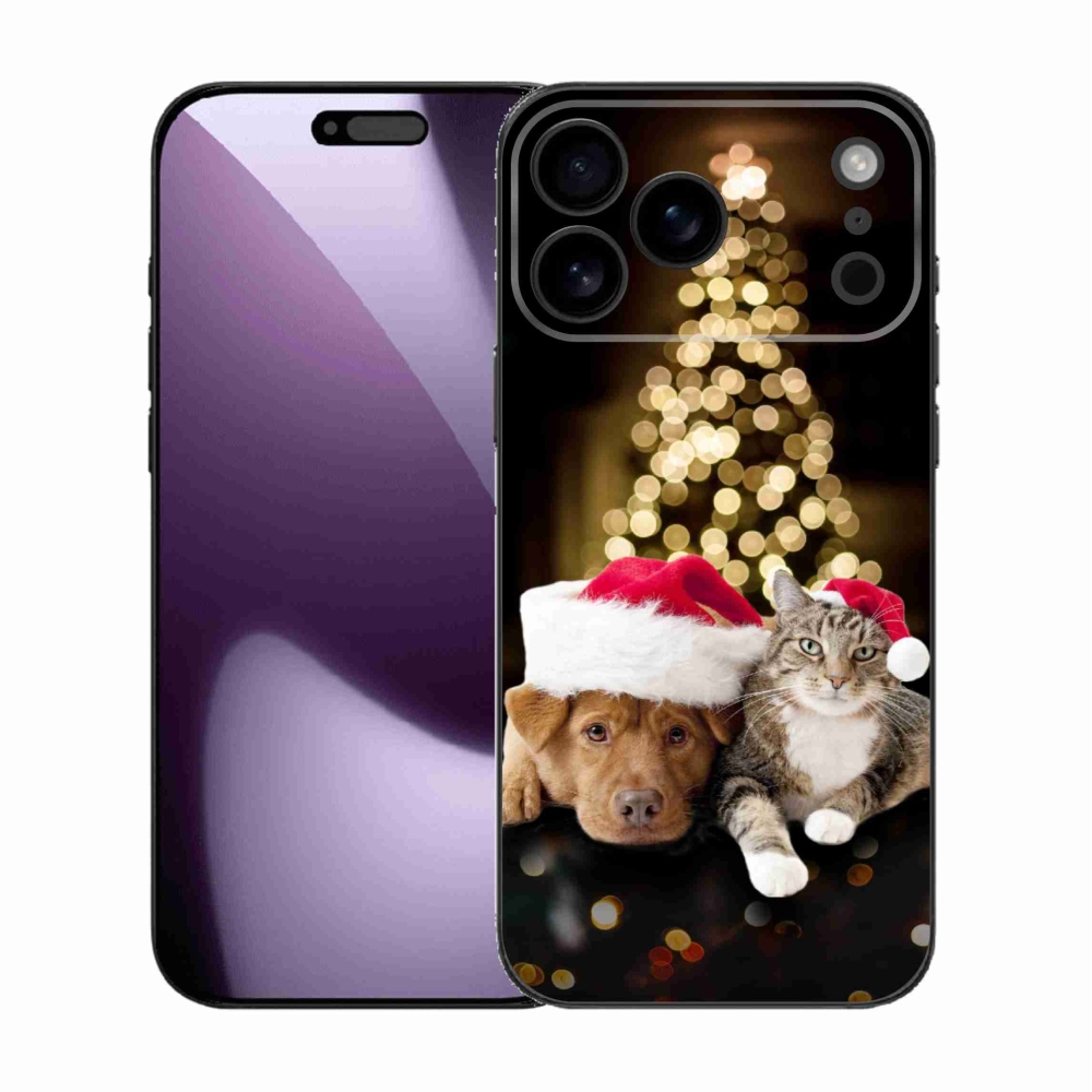 Gél borítás mmCase iPhone 17 Pro Max készülékhez - Karácsonyi kutya és macska
