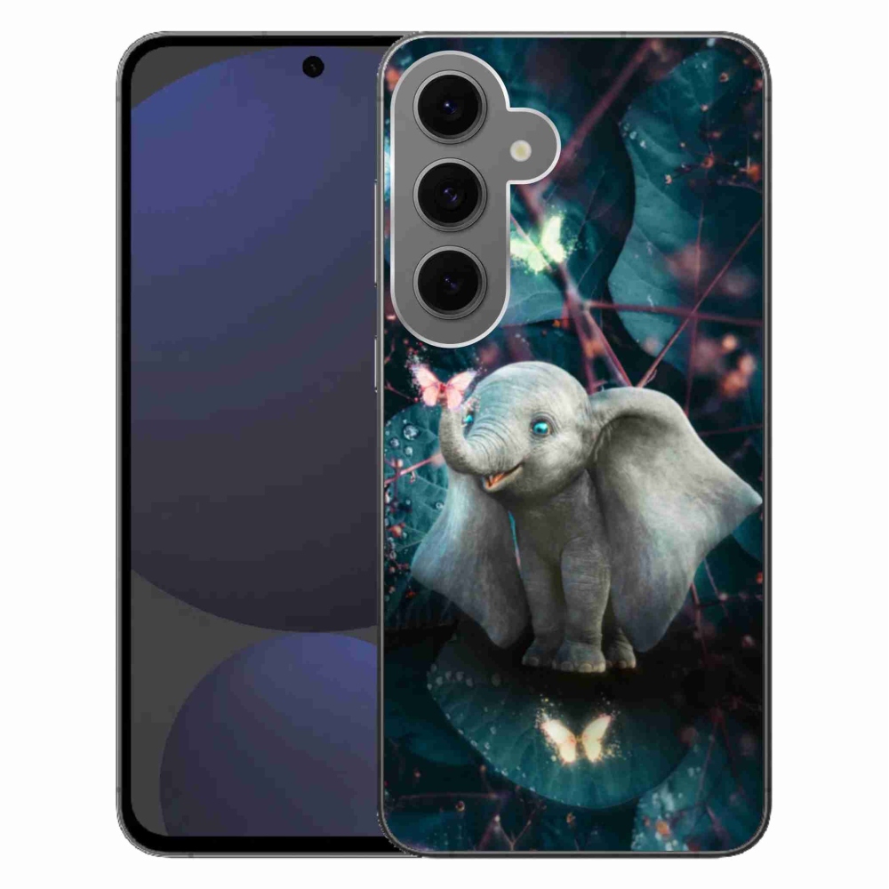 Zselés borítás mmCase Samsung Galaxy S24 FE készülékhez - aranyos elefánt