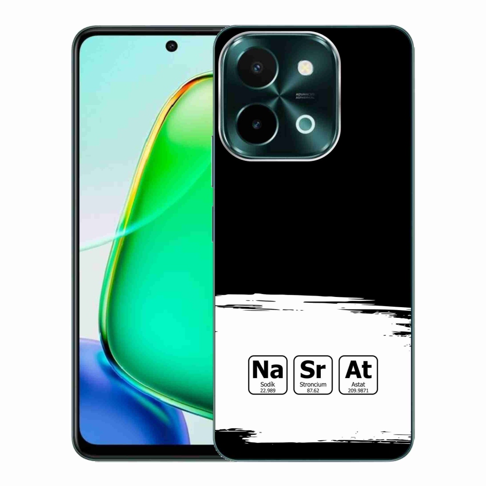 Gél borító mmCase a Vivo Y28-on - kémiai elemek fehér és fekete háttérrel