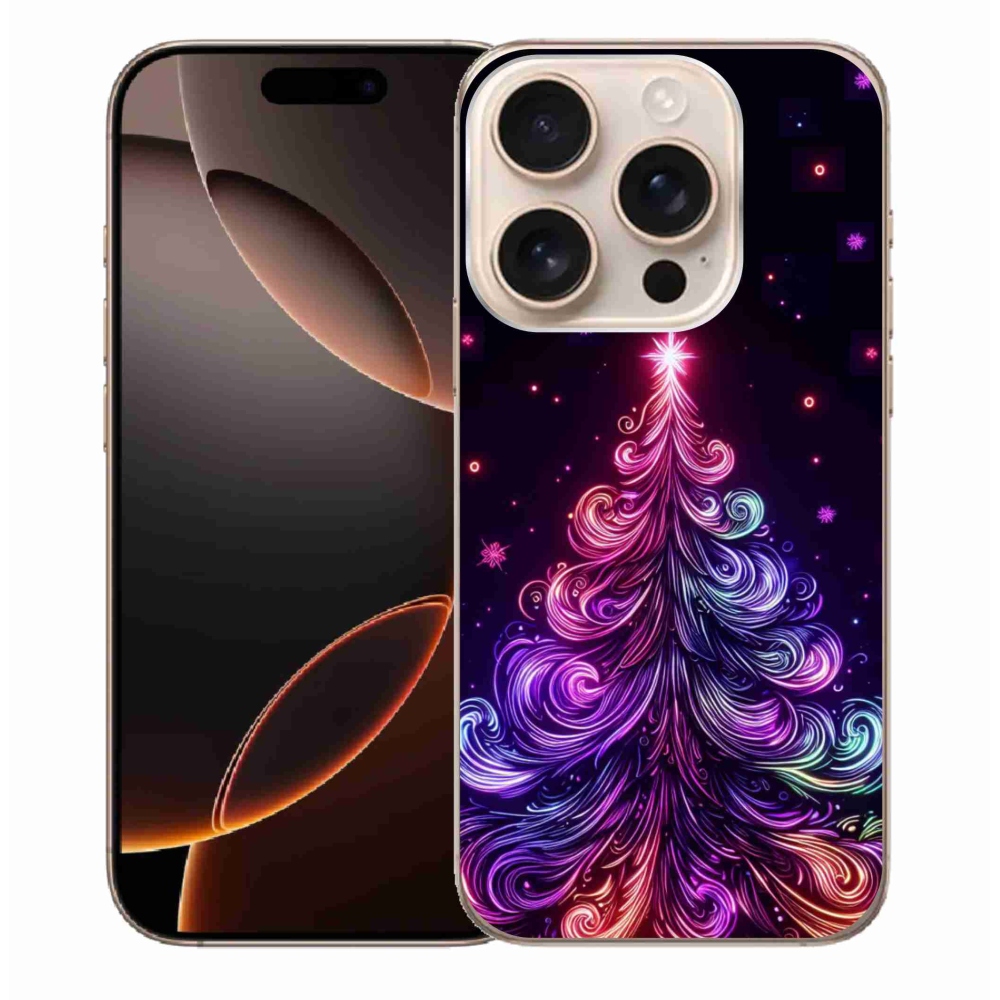 Gél borítás mmCase iPhone 16 Pro Max készülékhez - neon karácsonyfa 1