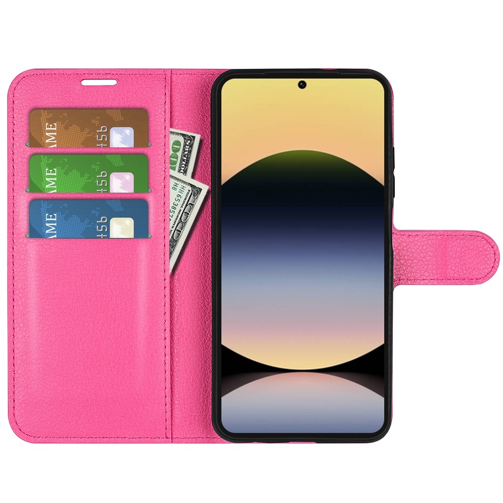 Litchi könyv tok a Xiaomi Redmi Note 14S-hez - rózsaszínű