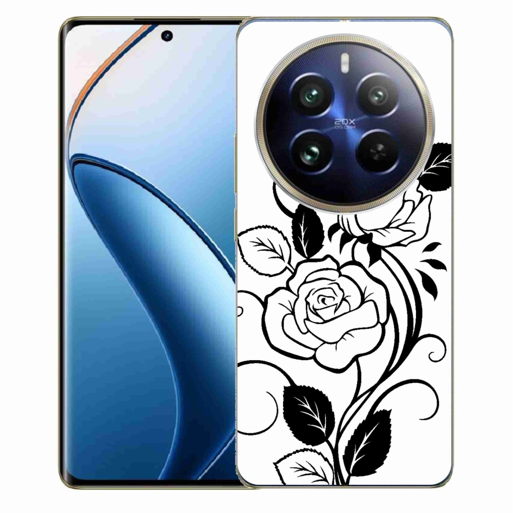 Gél borítás mmCase a Realme 12 Pro 5G/12 Pro+ 5G modellhez - fekete és fehér rózsa