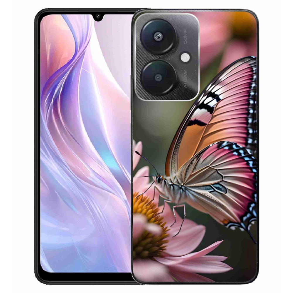 Gél borítás mmCase a Xiaomi Redmi 13C 5G számára - színes pillangó