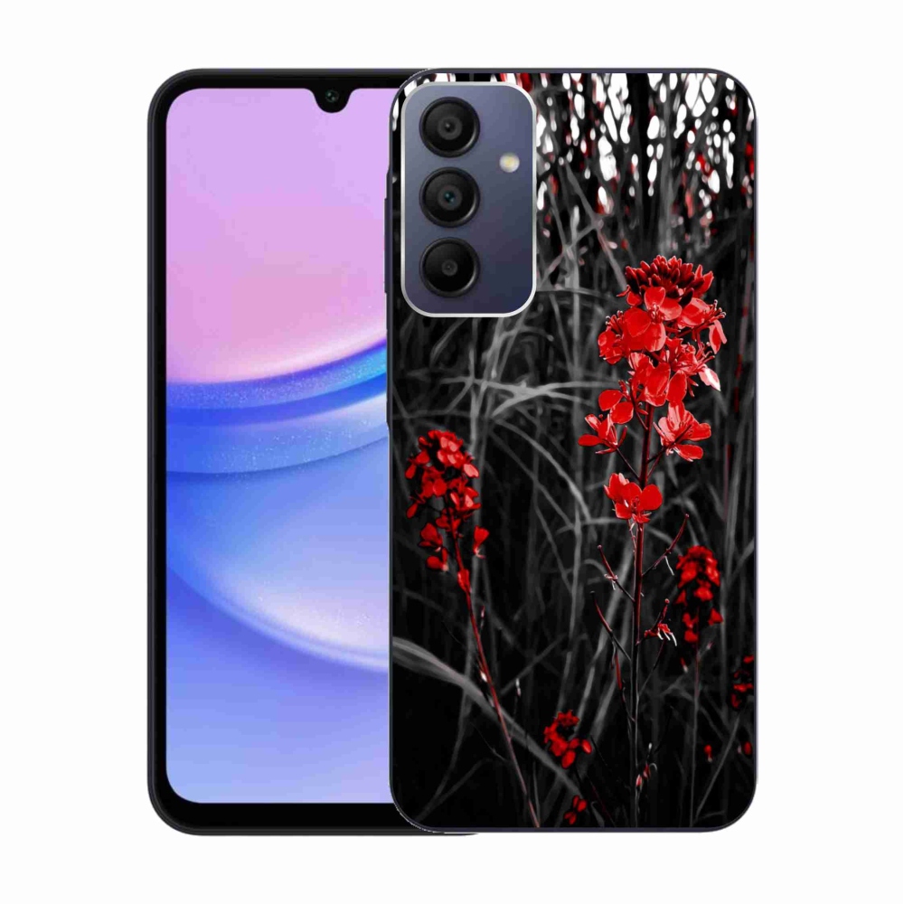Gél borítás mmCase Samsung Galaxy A15 4G/5G - piros növényhez