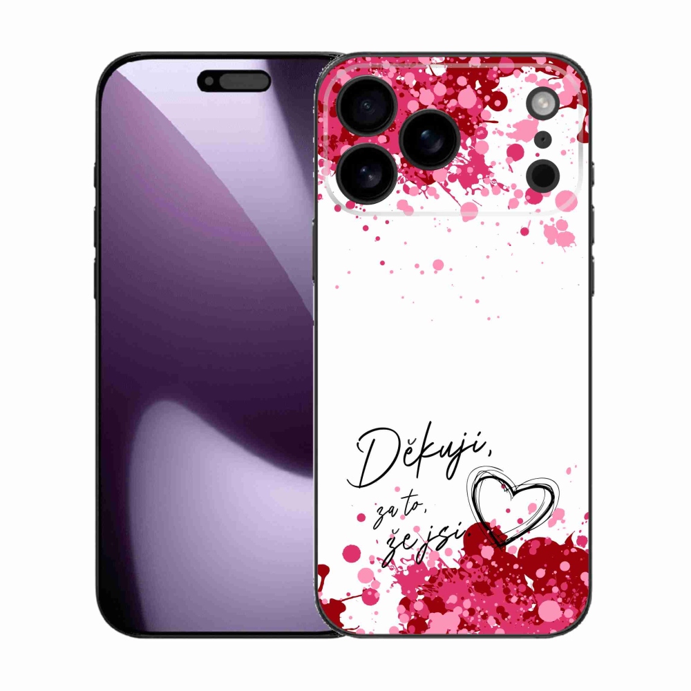 Gél borítás mmCase iPhone 17 Pro Max készülékhez - szerelmes szöveg 2 fehér háttér