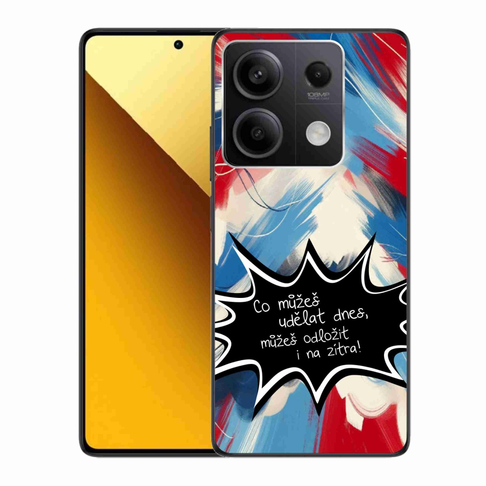 Gél borító mmCase a Xiaomi Redmi Note 13 5G-hez - vicces szöveg 9 fekete háttérrel