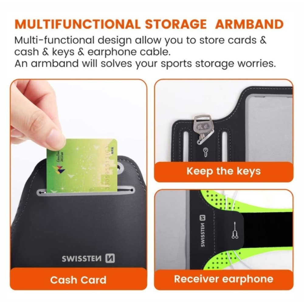 Swissten Arm Band fitnesz karhüvely 6 hüvelykig - fekete/rózsaszín