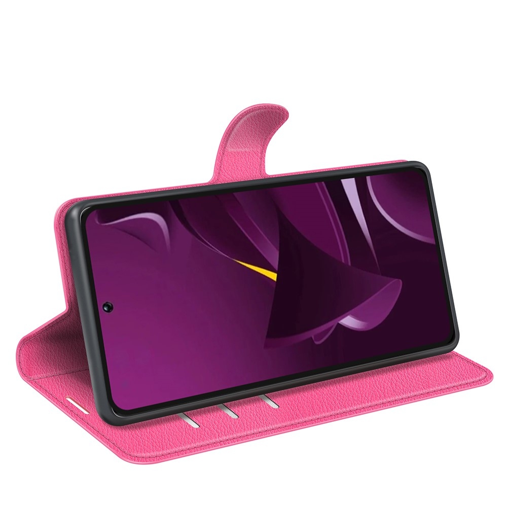 Litchi könyv tok a Xiaomi Poco M7 Pro 5G-hez - rózsaszínű