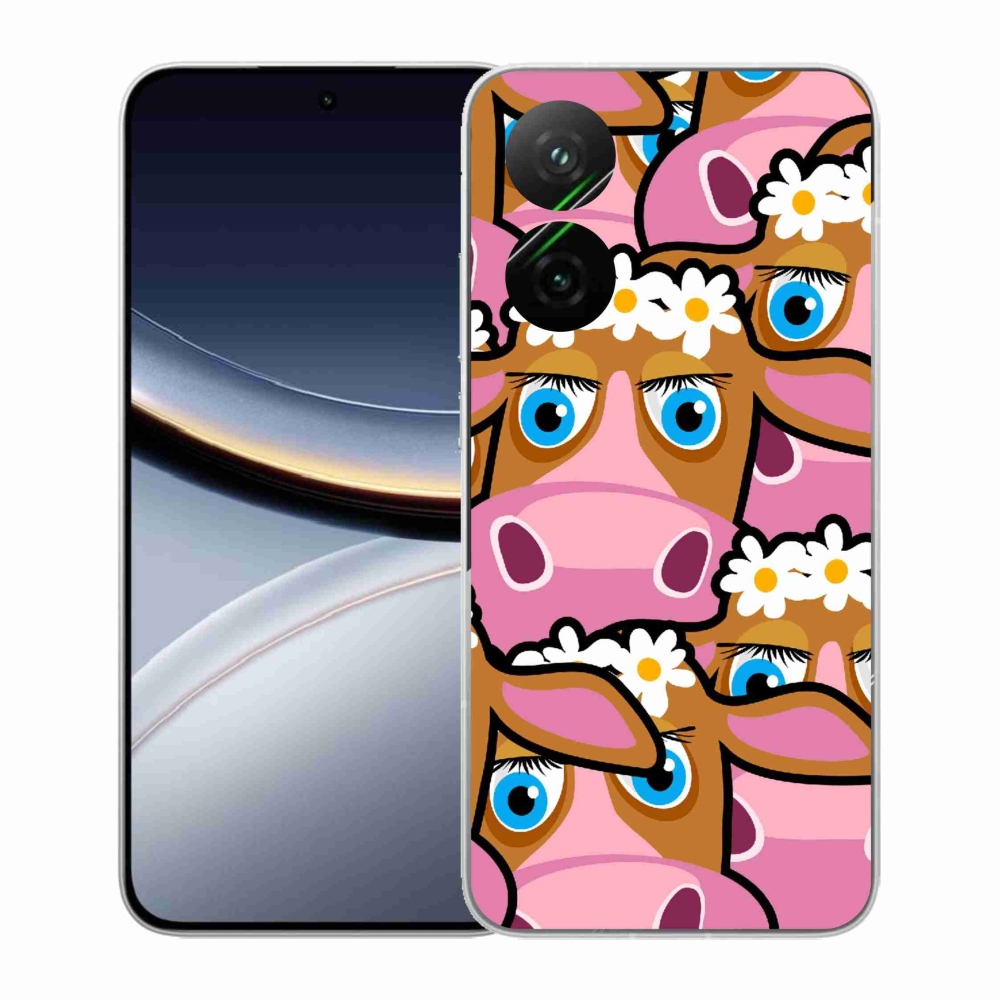 Gél borítás mmCase a Xiaomi Poco F7 5G számára - rajzfilm tehenek