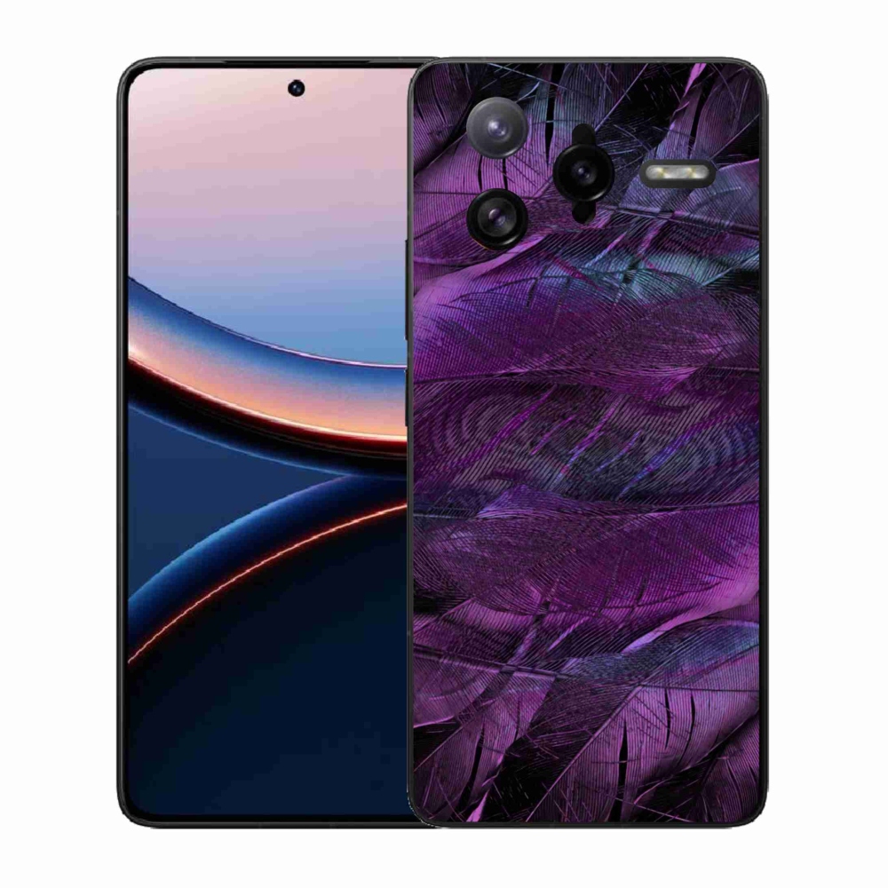 Gél borítás mmCase a Xiaomi Poco F7 Ultra számára - lila tollak