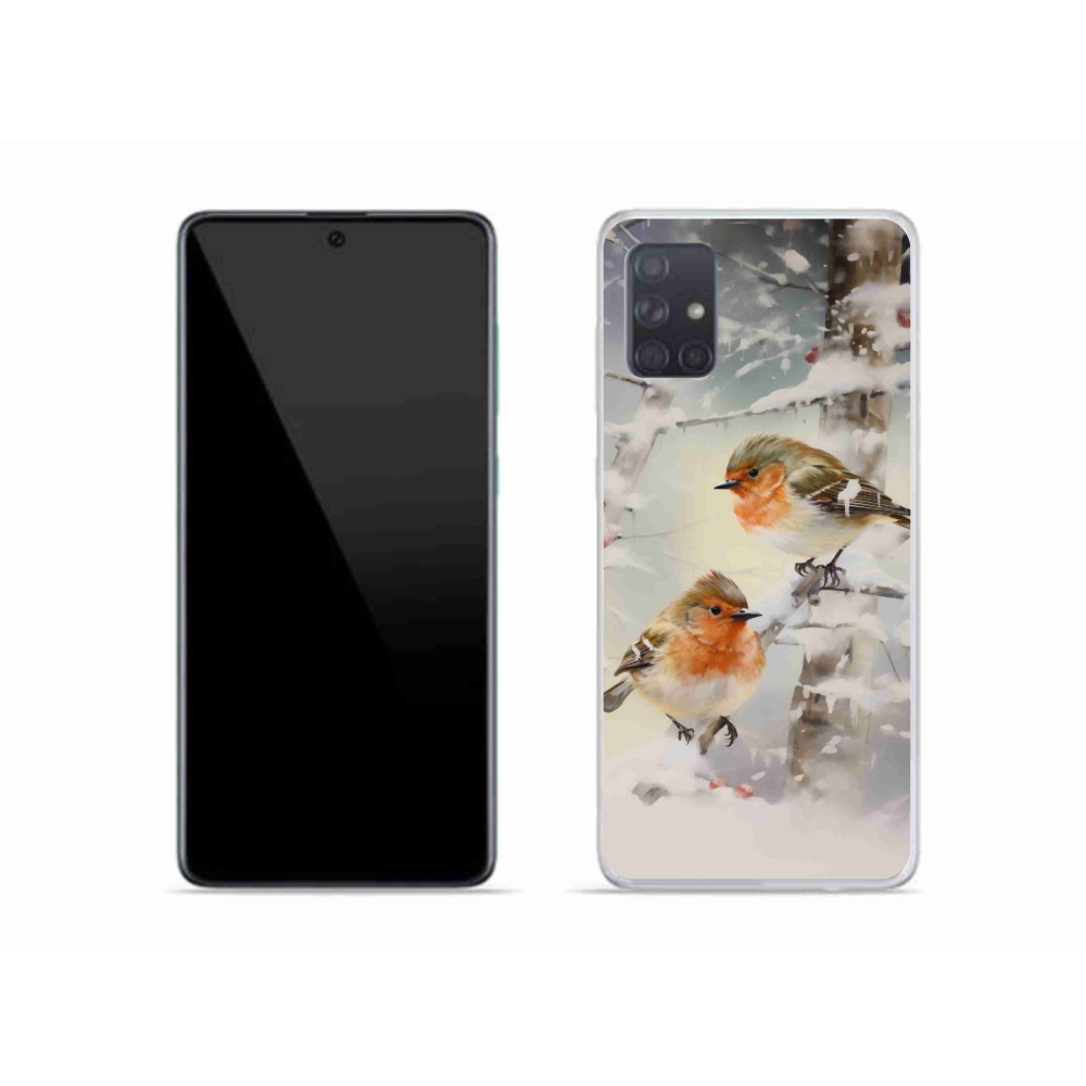 Gél borítás mmCase Samsung Galaxy A51 készülékhez - madarak télen