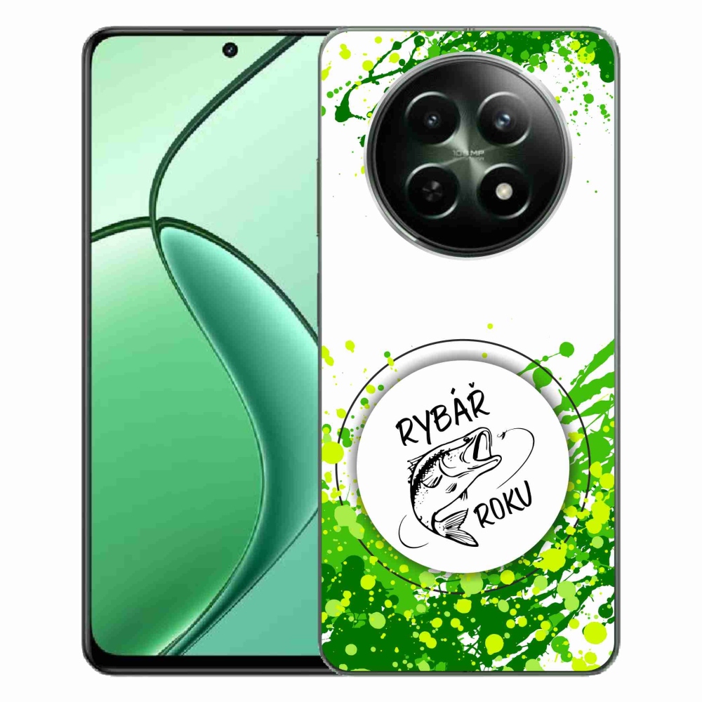 Gél borító mmCase a Realme 12 5G/12x 5G-n - az év horgásza fehér háttérrel