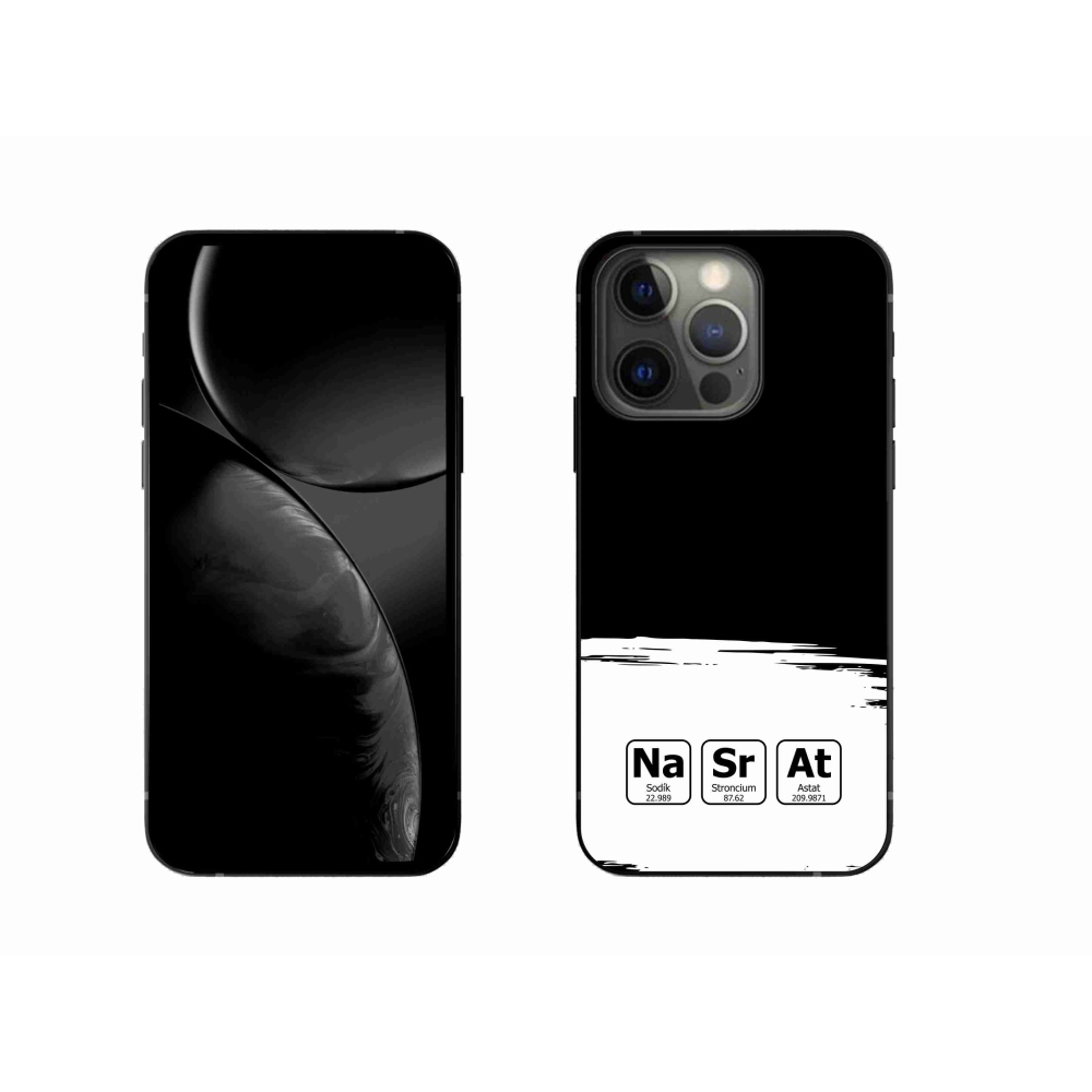 Gél borítás mmCase iPhone 13 Pro 6.1 készülékhez - kémiai elemek fehér és fekete háttérrel