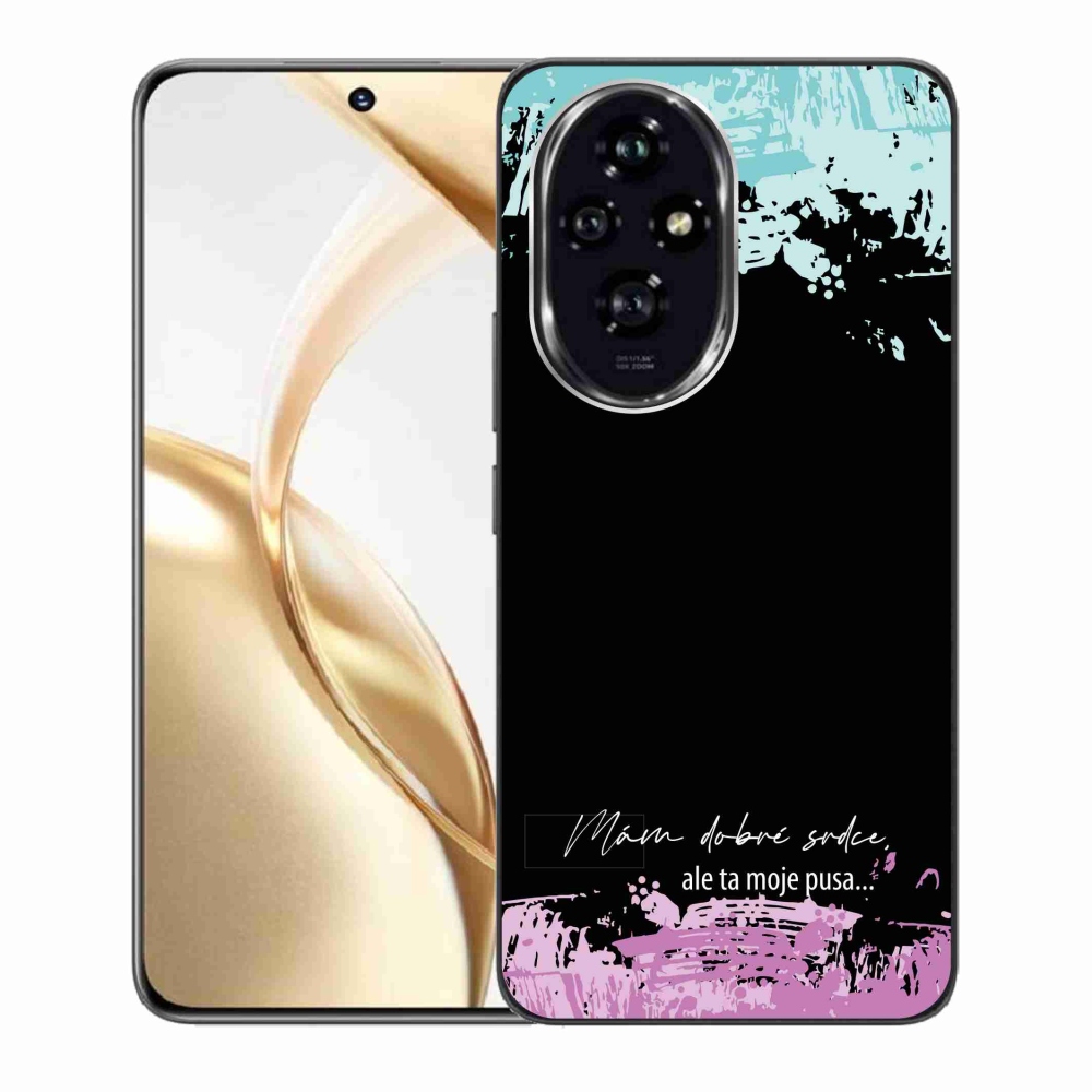 Zselés borító mmCase a Honor 200 5G készülékhez - vicces szöveg 3 fekete háttér