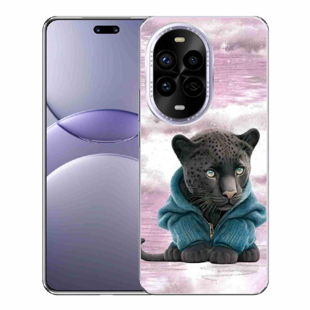Gél borítás mmCase a Huawei Nova 13 Pro 5G számára - fekete párduc pulóverben