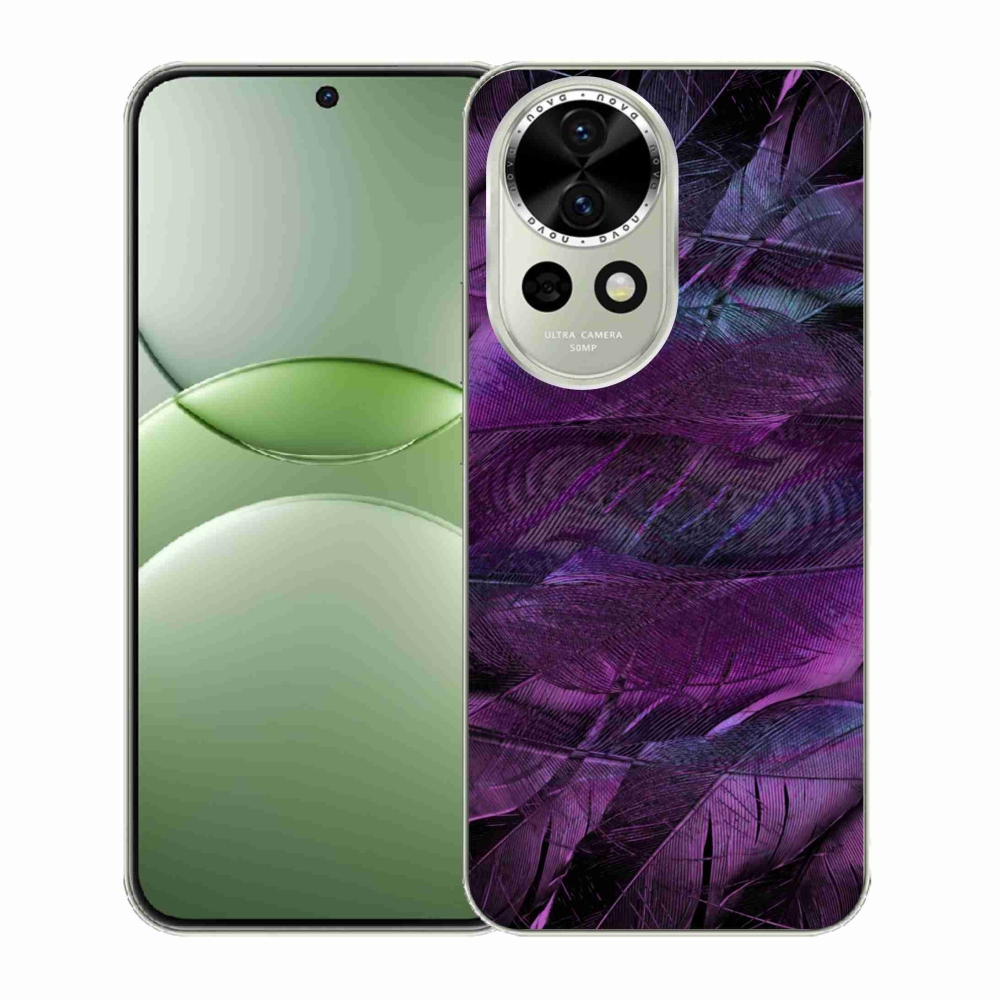 Gél borító mmCase a Huawei Nova 13 5G készülékhez - lila tollak